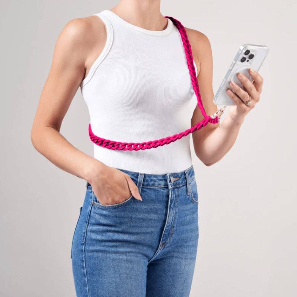 Phone Crossbody Chain - Hot Pink